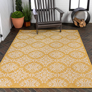 Amora Traditional Mediterranean Tile Design Indoor/Outdoor Area Rug